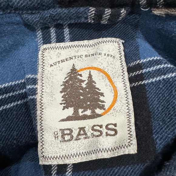 Bass Blue and Black Plaid Shirt with Bleached Accents - Picture 3 of 3